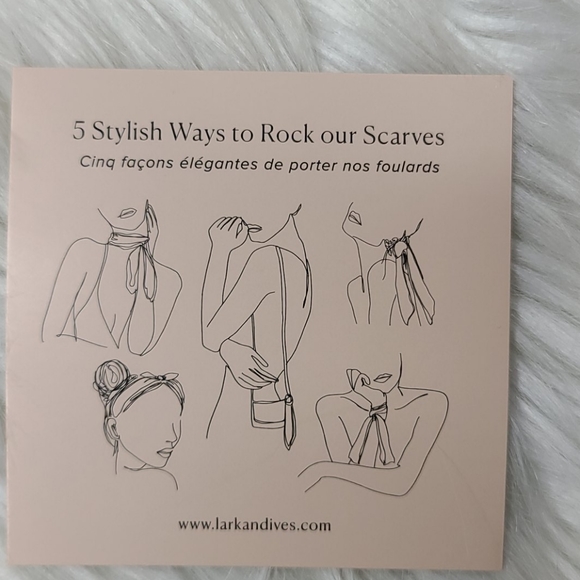 Scarf Set Hair Tie Purse Wrap Creme Pink Square Brand New 2-piece Spring Preppy - Picture 5 of 5